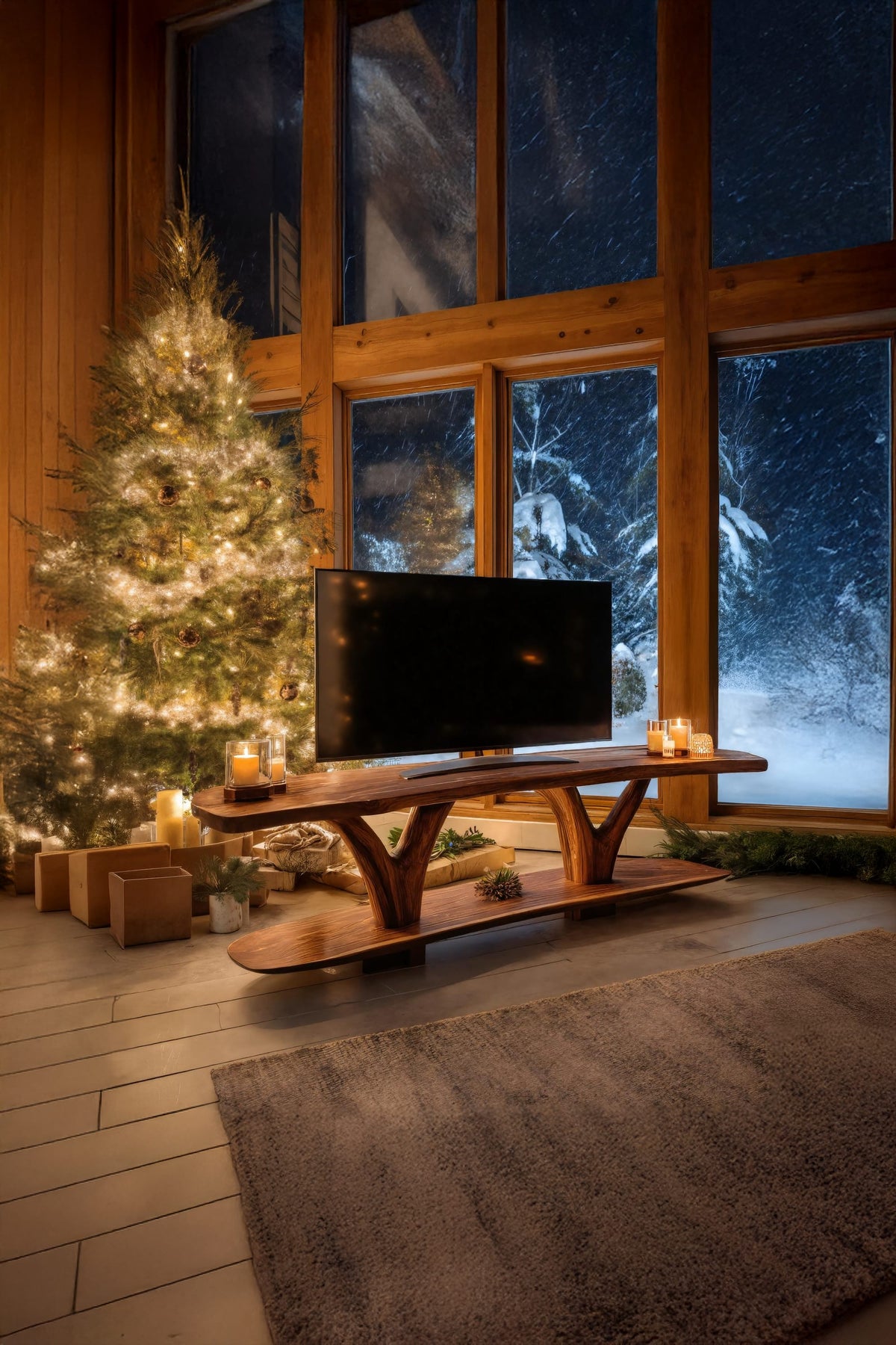 Live Edge Low Profile TV Cabinet