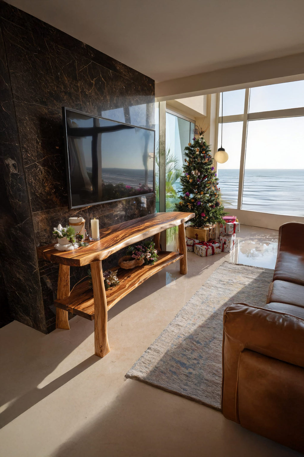Live Edge Mid Century TV Cabinet