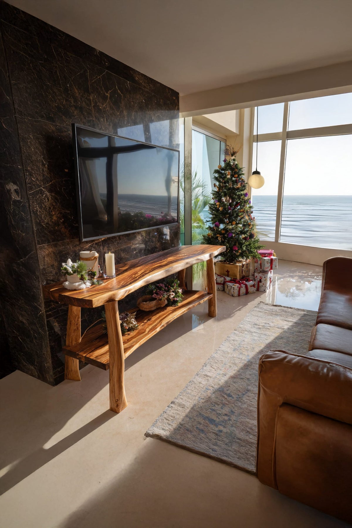 Live Edge Mid Century TV Cabinet