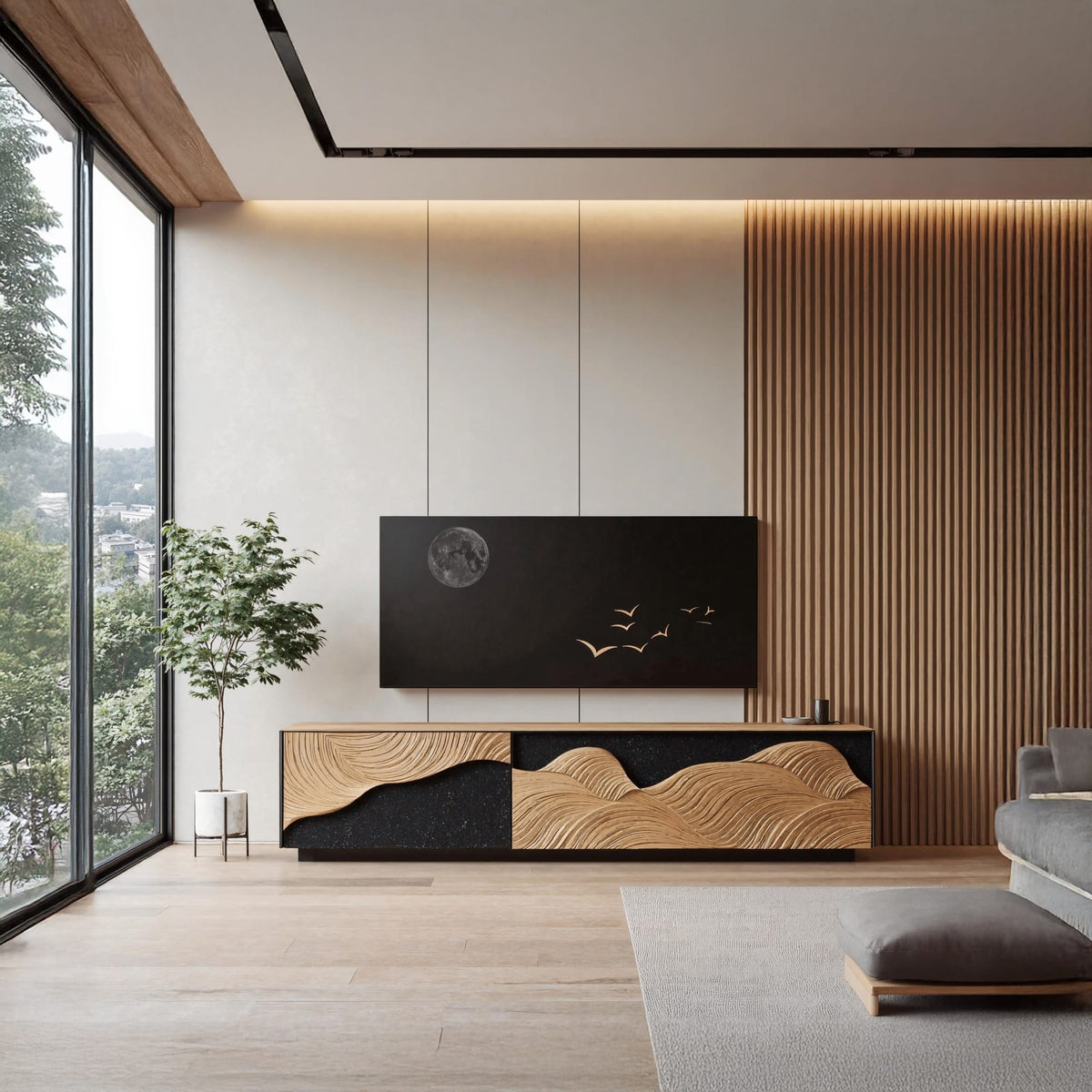 Solid Entertainment Storage TV Cabinet