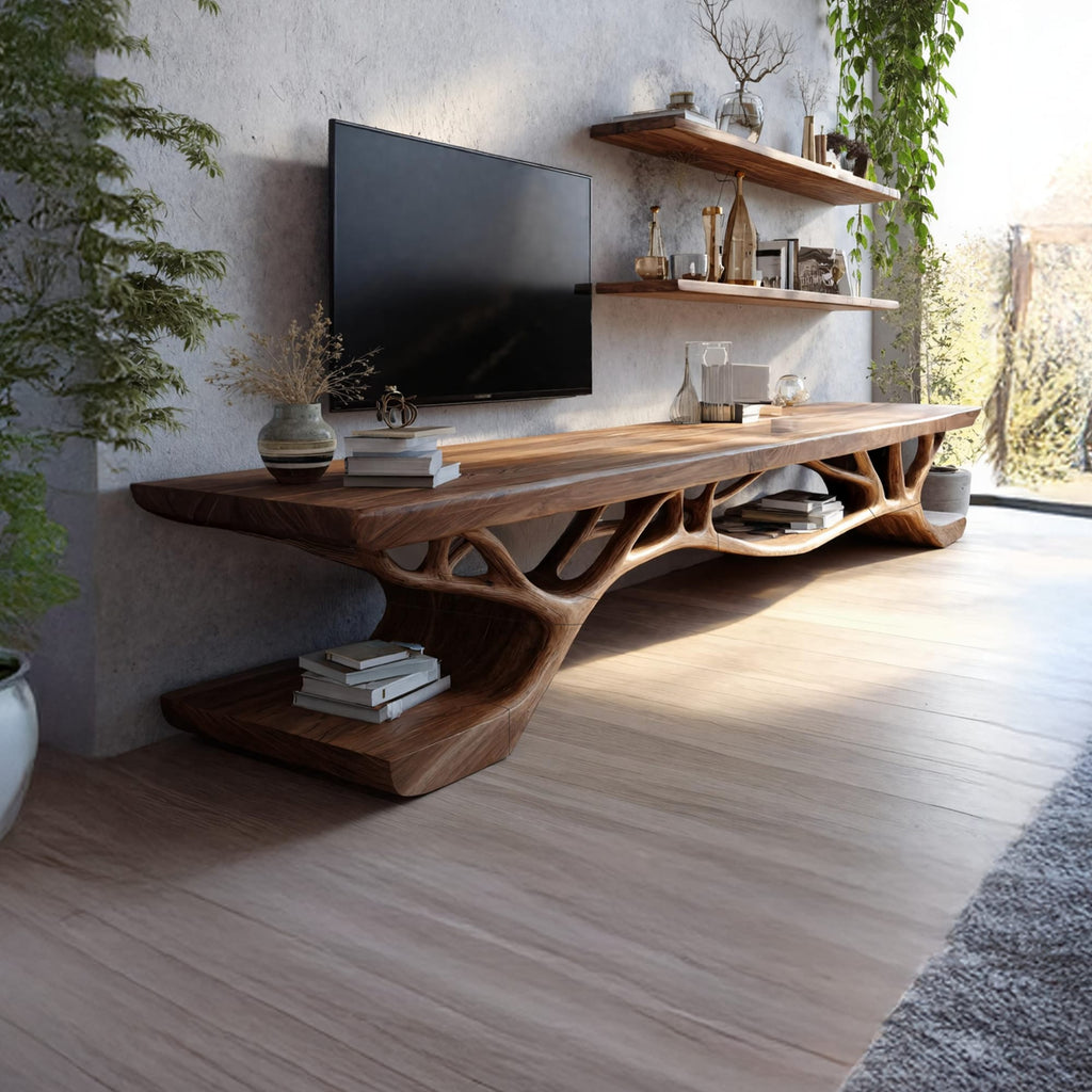 Mid Century Solid TV Console, solid wood, built to order