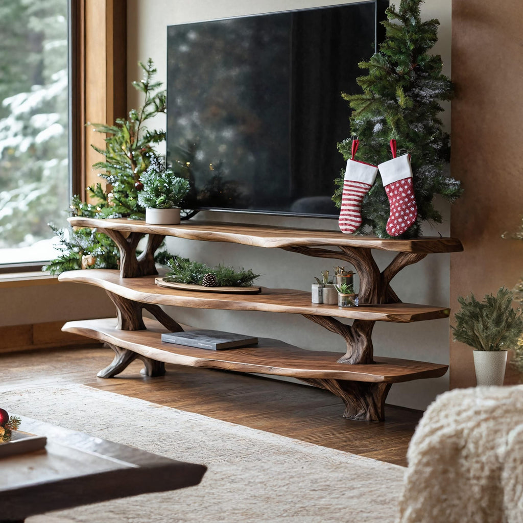 Modern Live Edge Entryway TV Cabinet