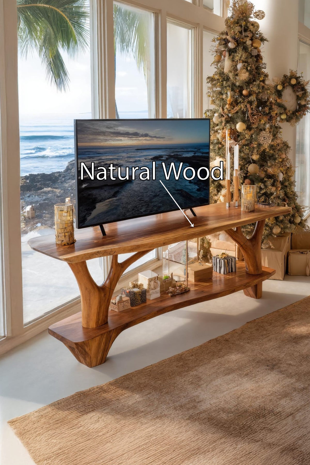 Live Edge Sofa Solid TV Cabinet