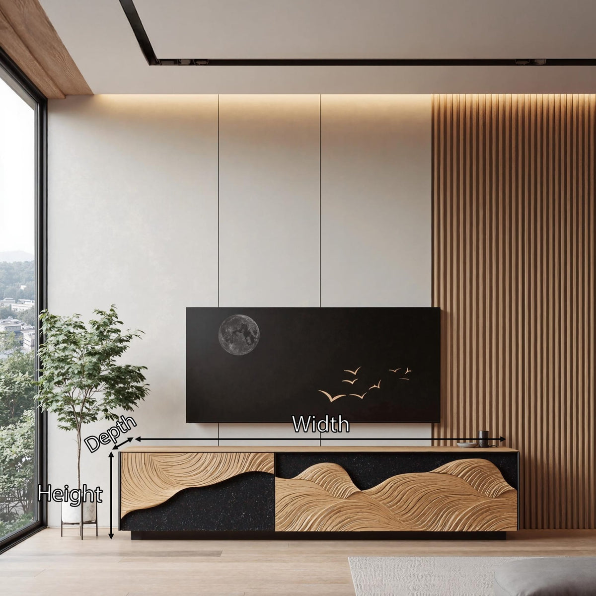 Solid Entertainment Storage TV Cabinet
