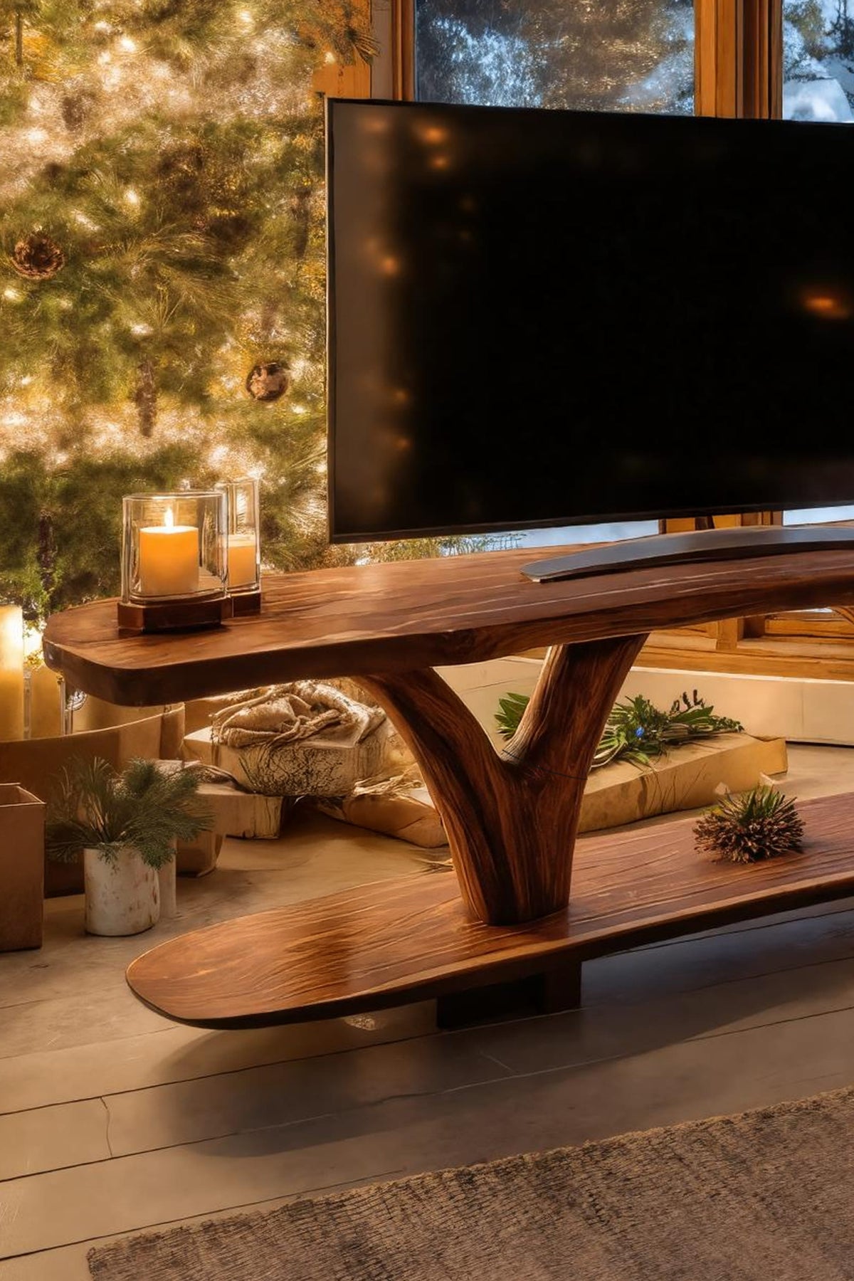 Live Edge Low Profile TV Cabinet