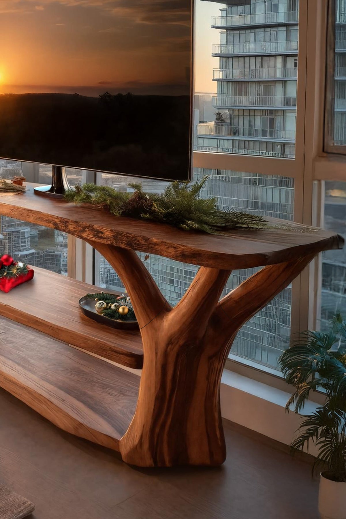 Live Edge Entertainment Mid Century TV Cabinet
