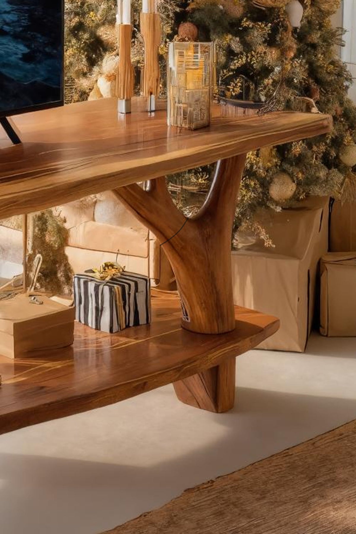 Live Edge Sofa Solid TV Cabinet