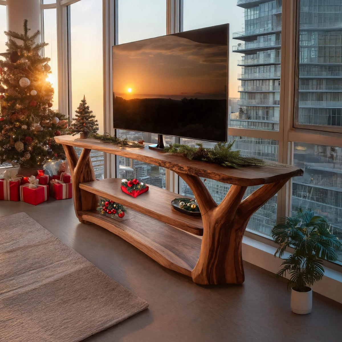 Live Edge Entertainment Mid Century TV Cabinet