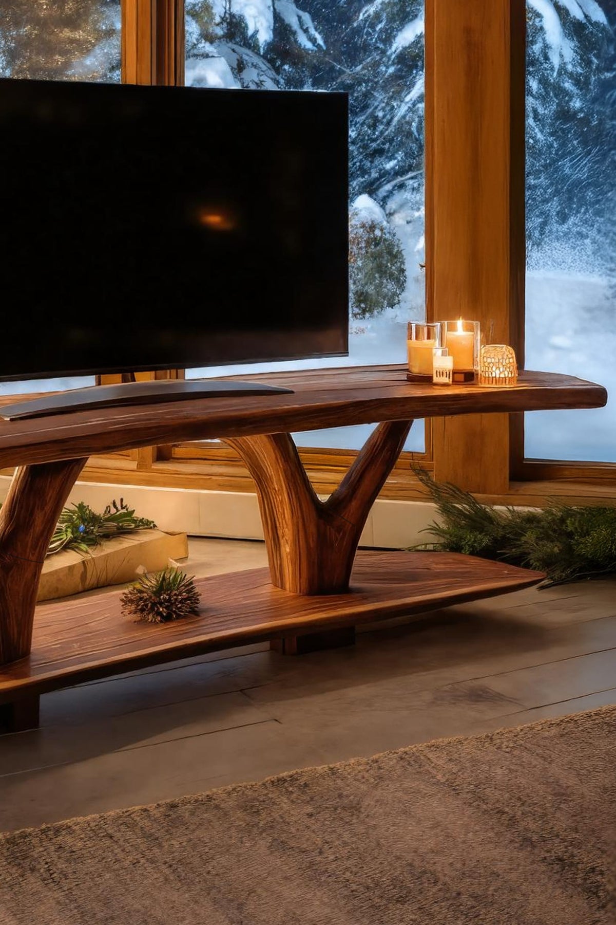 Live Edge Low Profile TV Cabinet