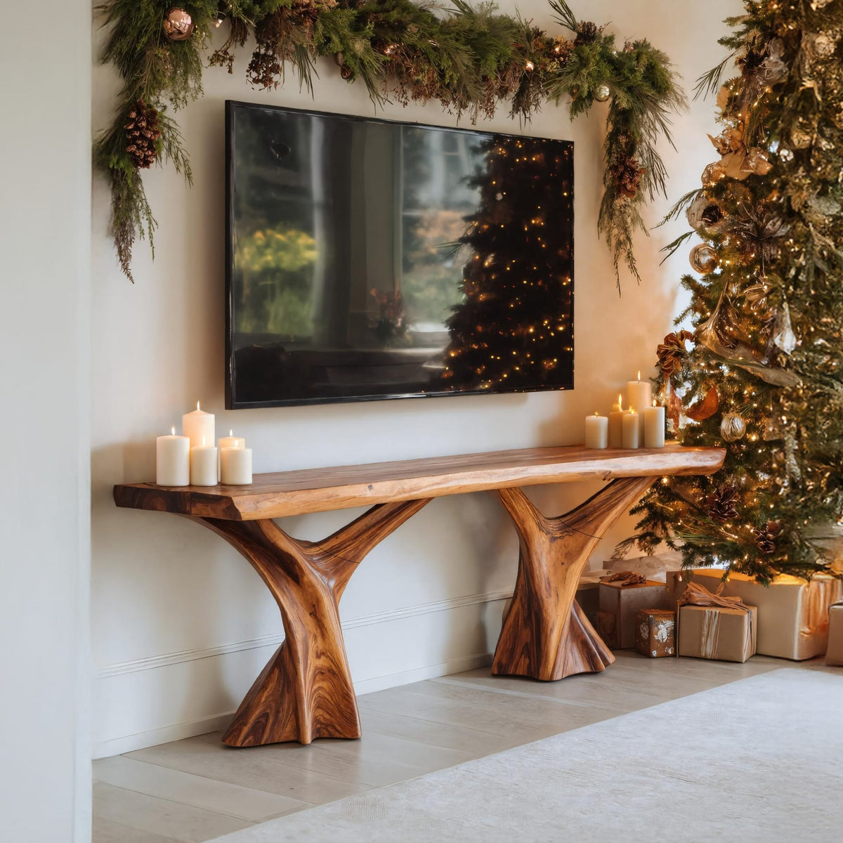 Live Edge Low Credenza TV Cabinet