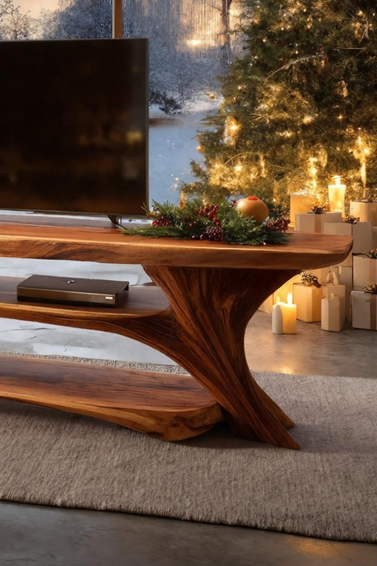 Live Edge Entryway TV Cabinet