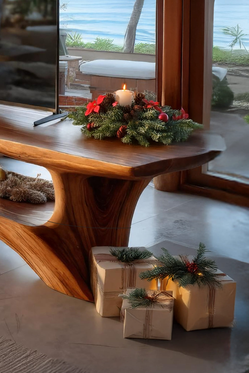 Mid-century Live Edge Mid Century TV Cabinet