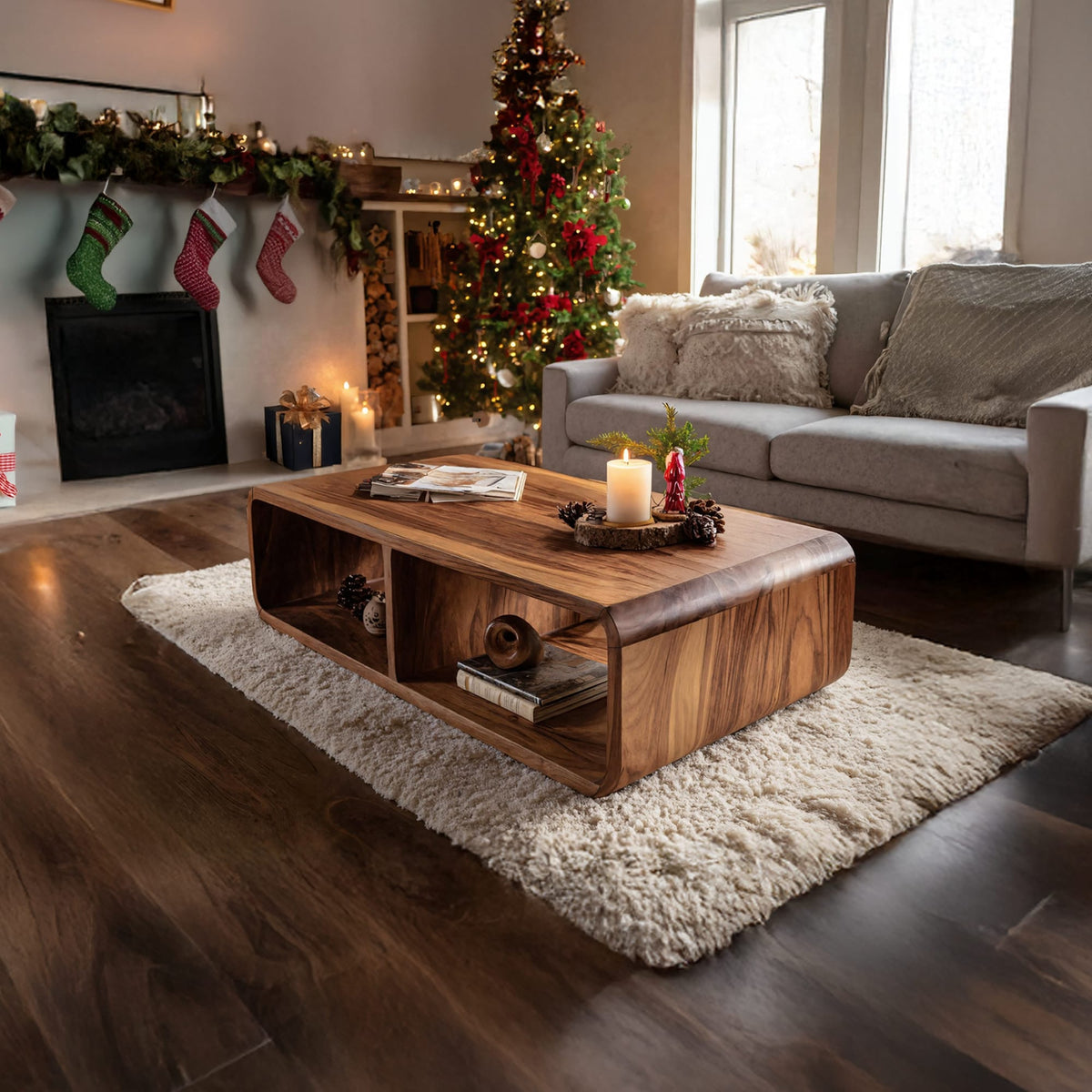 Live Edge Accent Modern Coffee Table