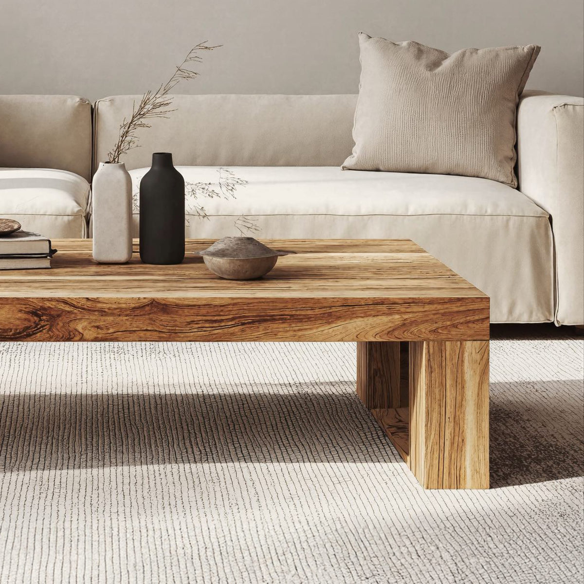 Minimalist Coffee Table Family Room Clean Look, solid wood, built to order