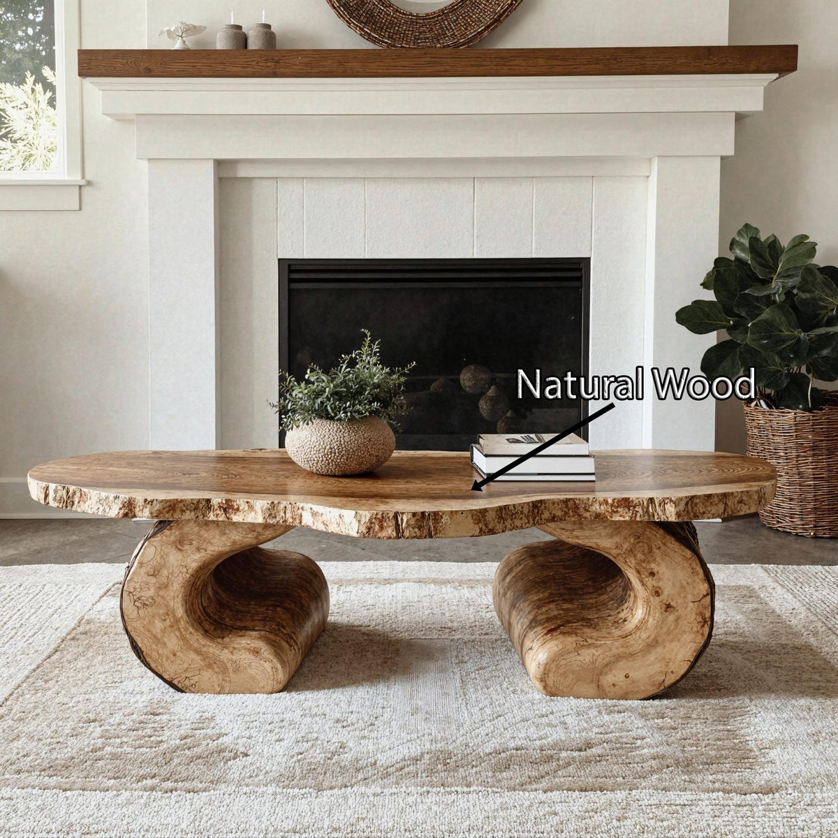 Solid Live Edge Central Coffee Table