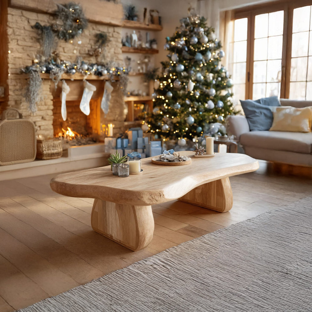 Solid Live Edge Slab Coffee Table
