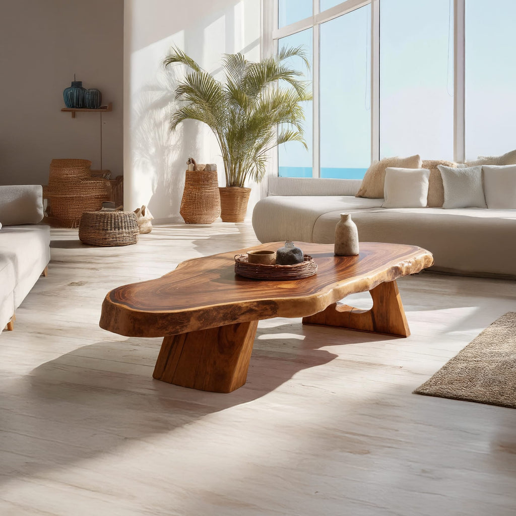 Live Edge Trunk Modern Coffee Table