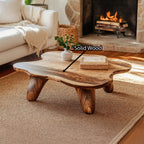Curved Wood Coffee Table Low Coffee Table, solid wood, built to order