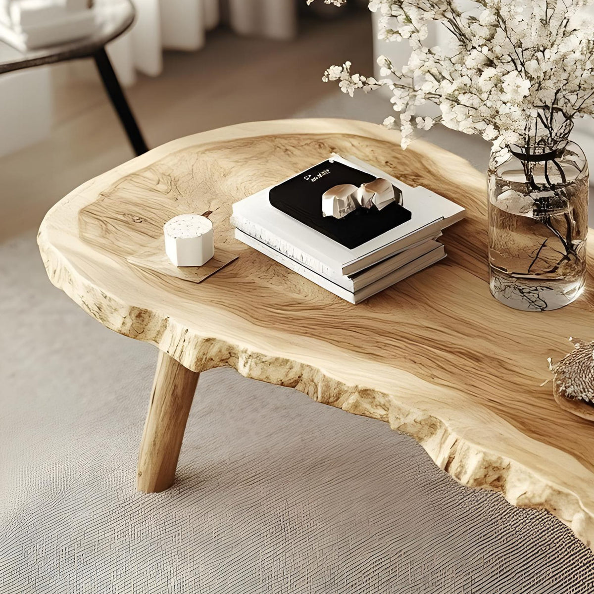 Vintage Inspired Natural Coffee Table, solid wood, built to order