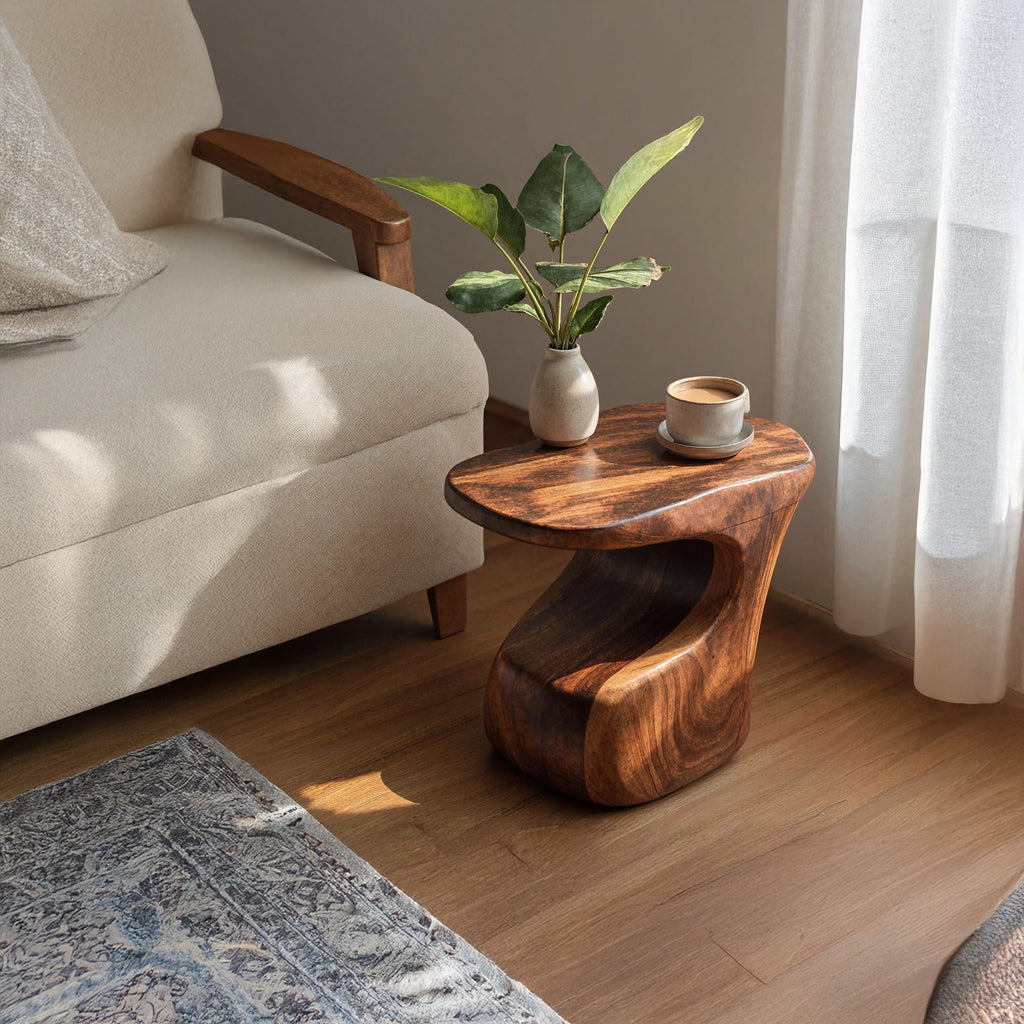 Mid Century Wooden End Table, solid wood, built to order