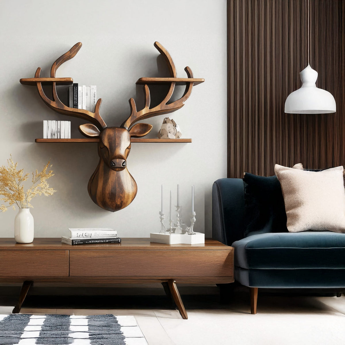 Handcrafted Deer Shelf, solid wood, built to order