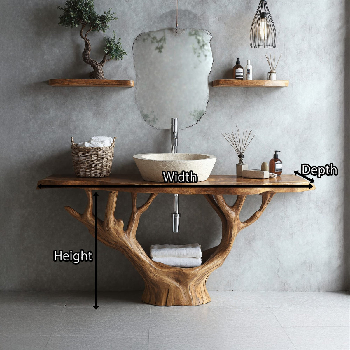 Minimalist Floating Vanity Design, solid wood, built to order