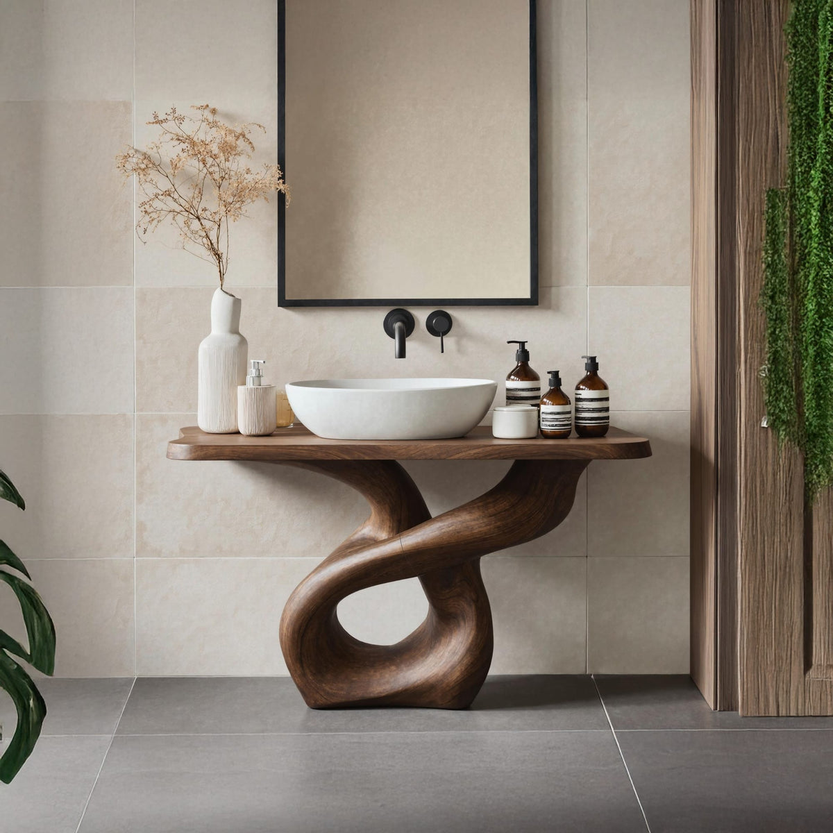 Solid Bath Storage Vanity