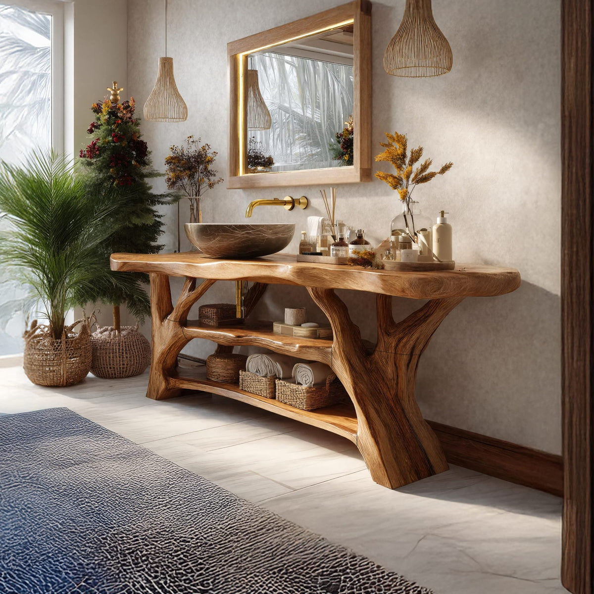 Farmhouse Bathroom Vanity, solid wood, built to order