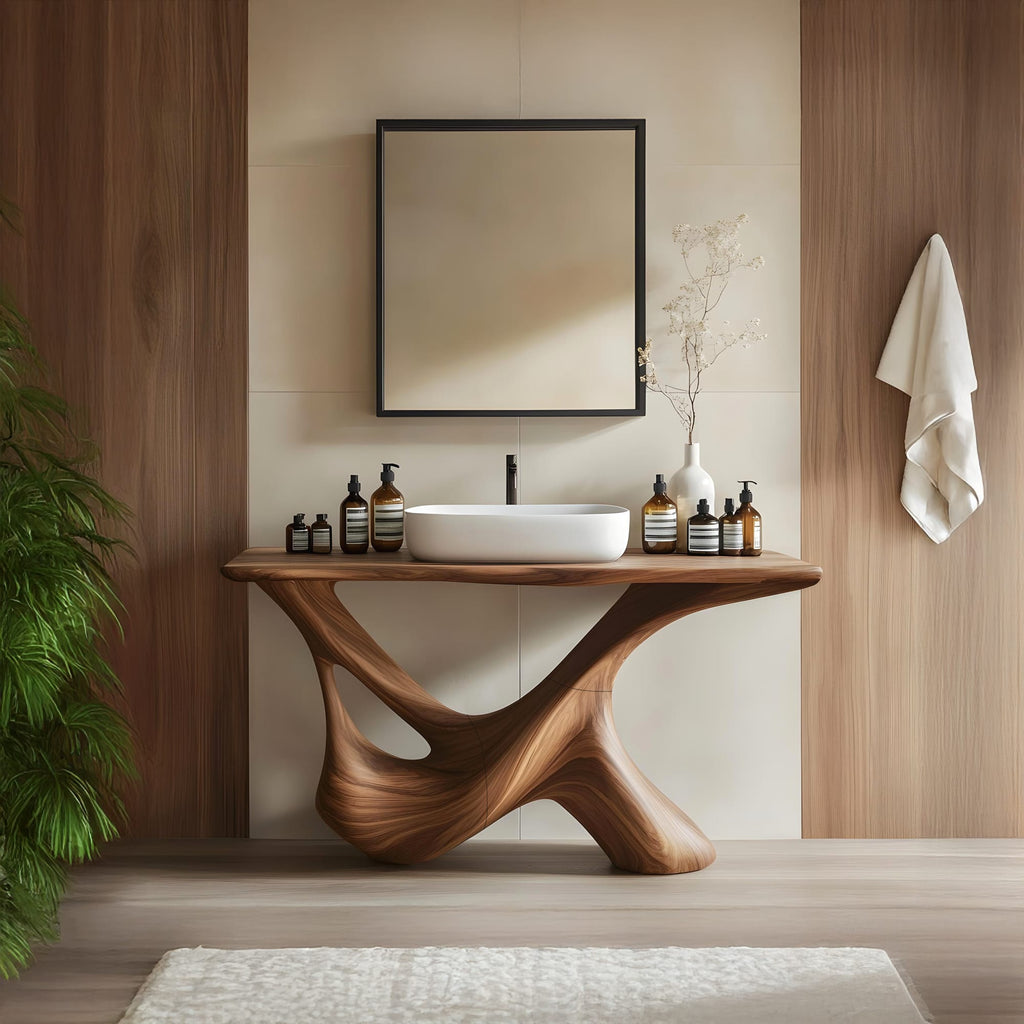 Rustic Bathroom Vanity for Furniture Setup, solid wood, built to order