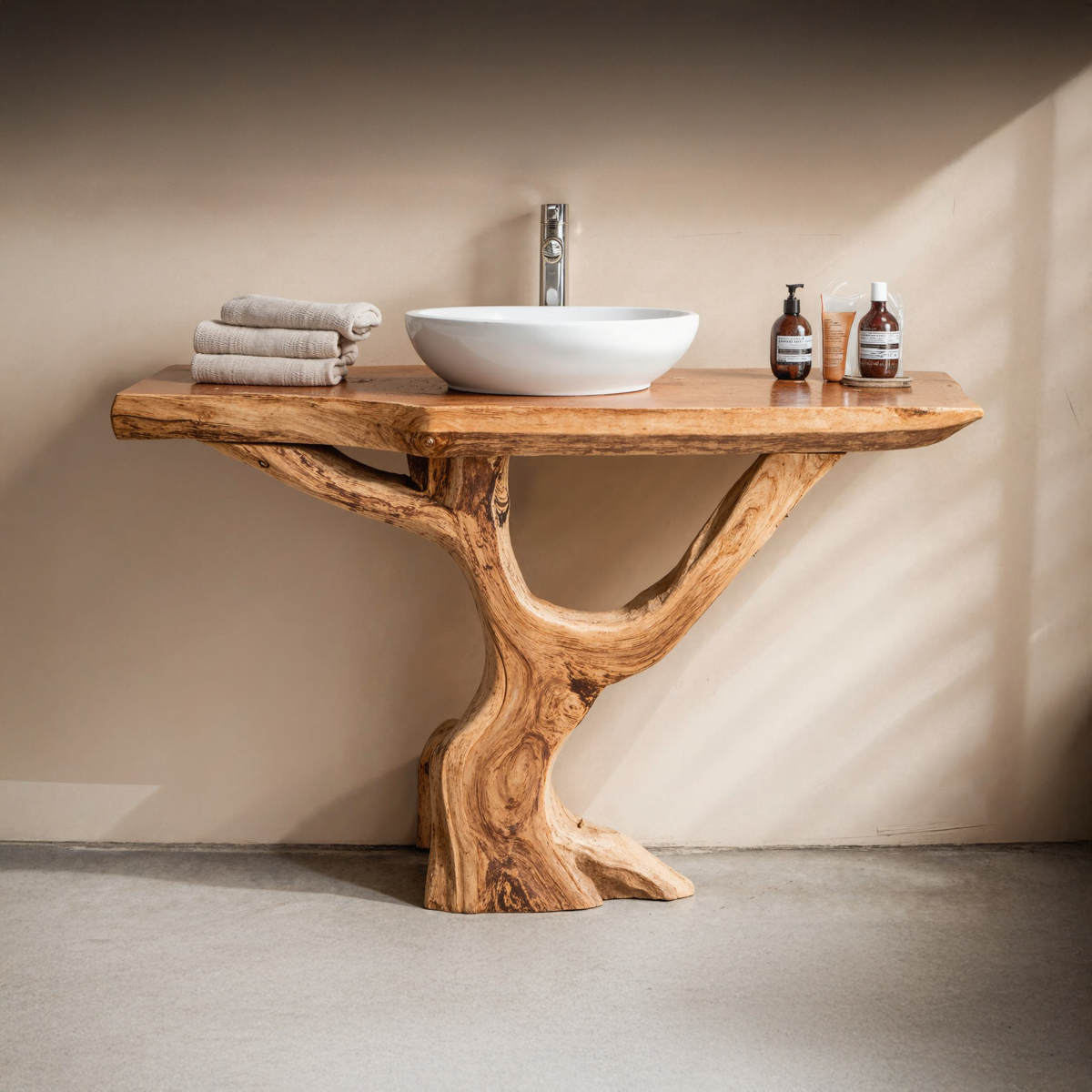 Live Edge Vanity Vessel, solid wood, built to order