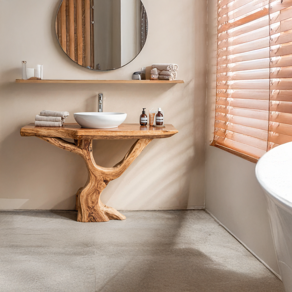 Live Edge Vanity Vessel, solid wood, built to order, view 2