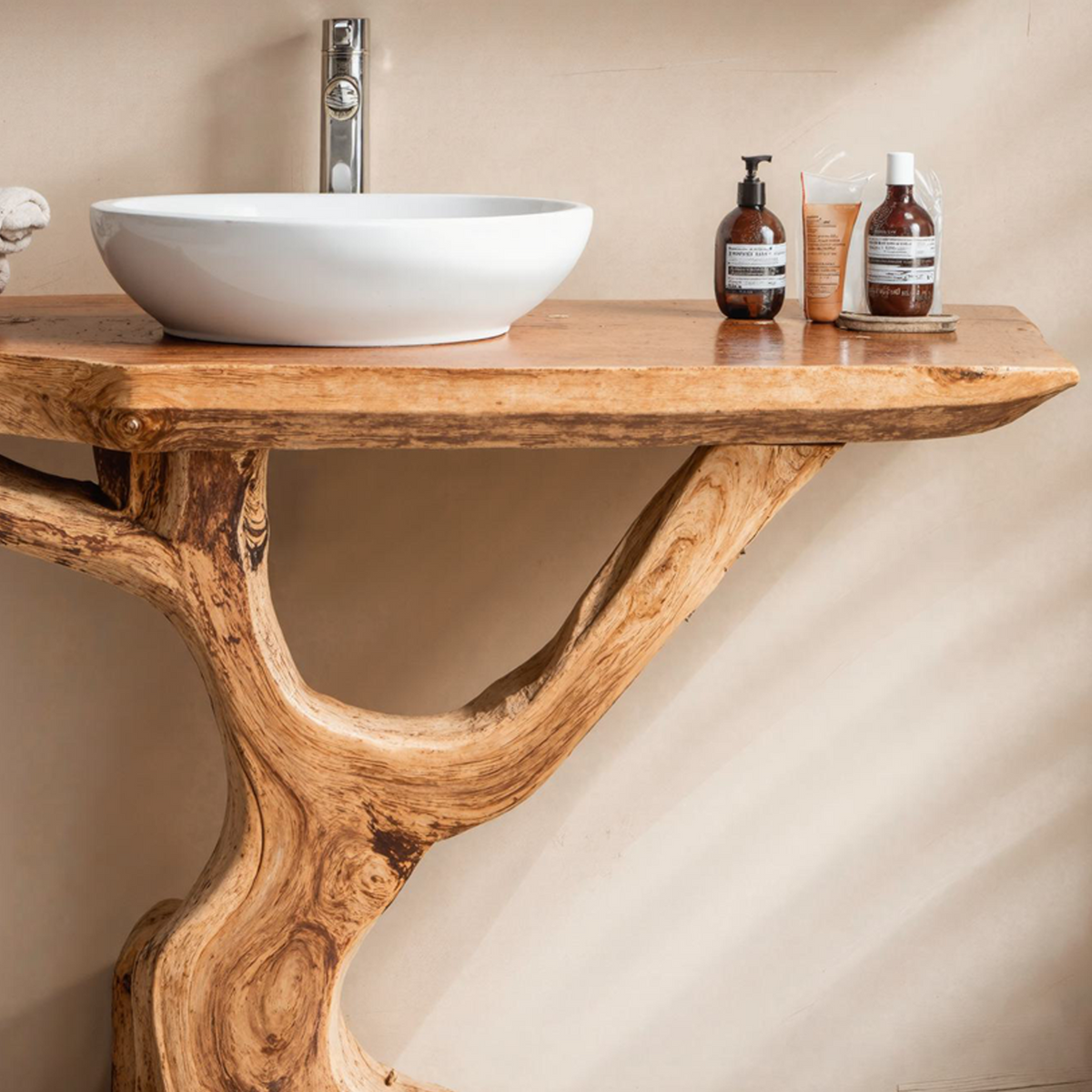 Live Edge Vanity Vessel, solid wood, built to order, view 3