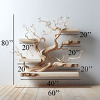 Tree Branch Shelf Live Edge Floating Driftwood Shelf, solid wood, built to order