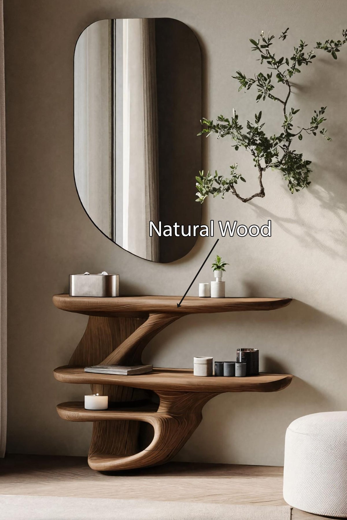 Live Edge Cosmetic Vanity