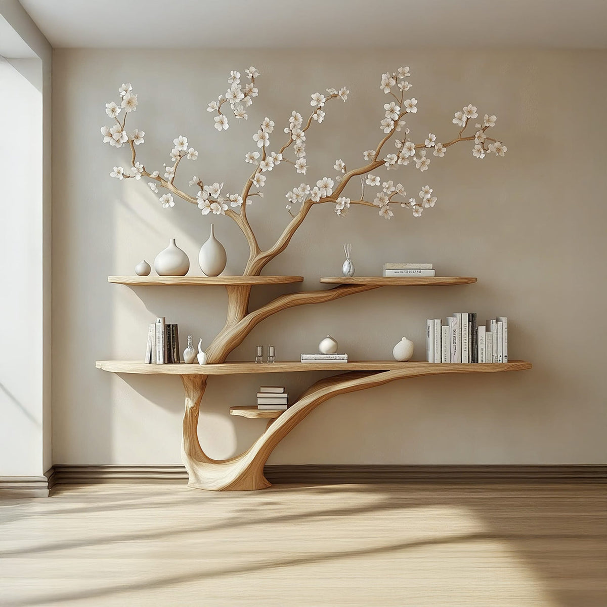 Handmade Tree Bookcase Bookcase Home Decor Gifts, solid wood, built to order