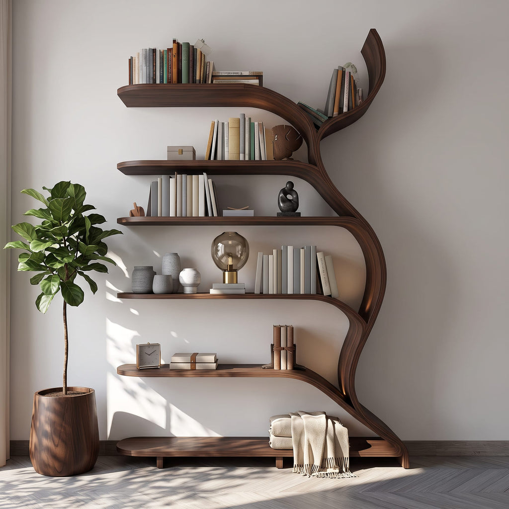 Tree Branch Bookshelf Solid Wall Gift, solid wood, built to order