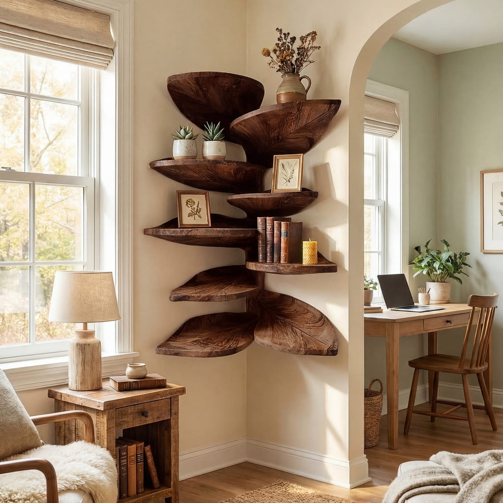 Leaf-shaped Floating Wall Shelf