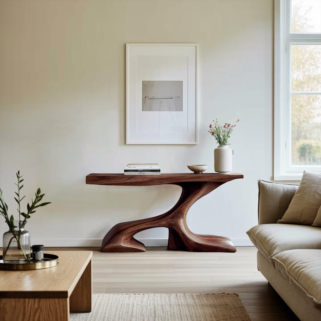 Solid Modern Foyer Console Table