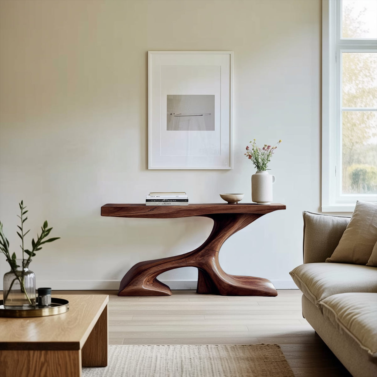 Solid Modern Foyer Console Table