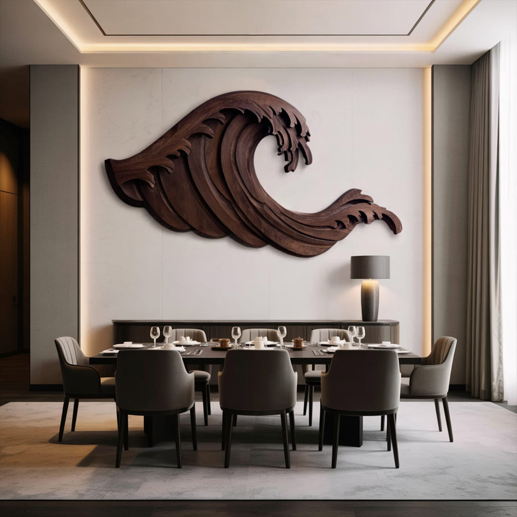 Organic Wave Hand-carved Wall Art