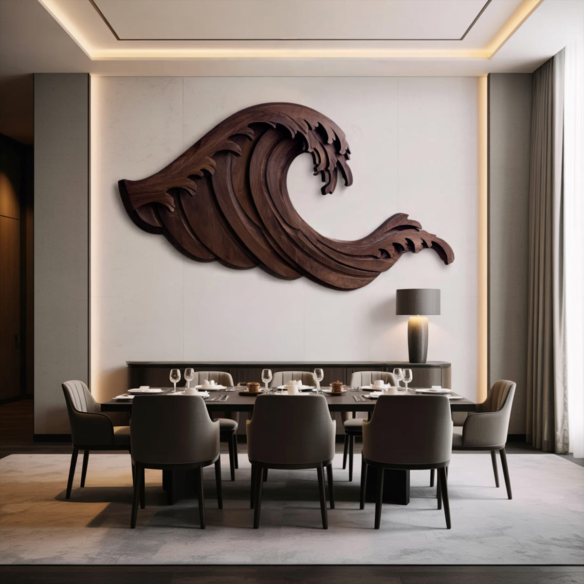 Organic Wave Hand-carved Wall Art