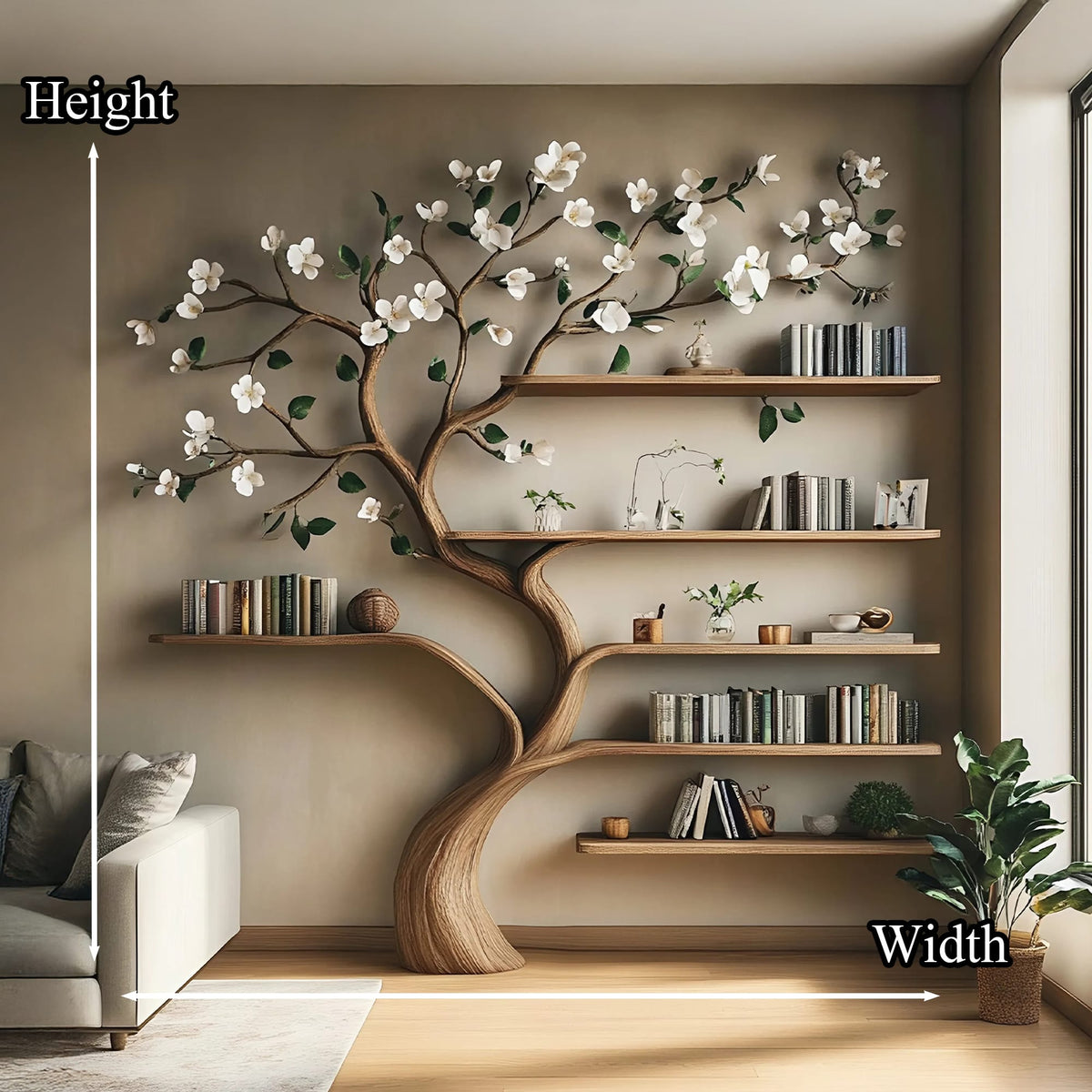 Bookcase Corner Shelf Shelves Gift Her, solid wood, built to order