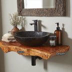 Floating Edge Bathroom Wood Shelf, solid wood, built to order