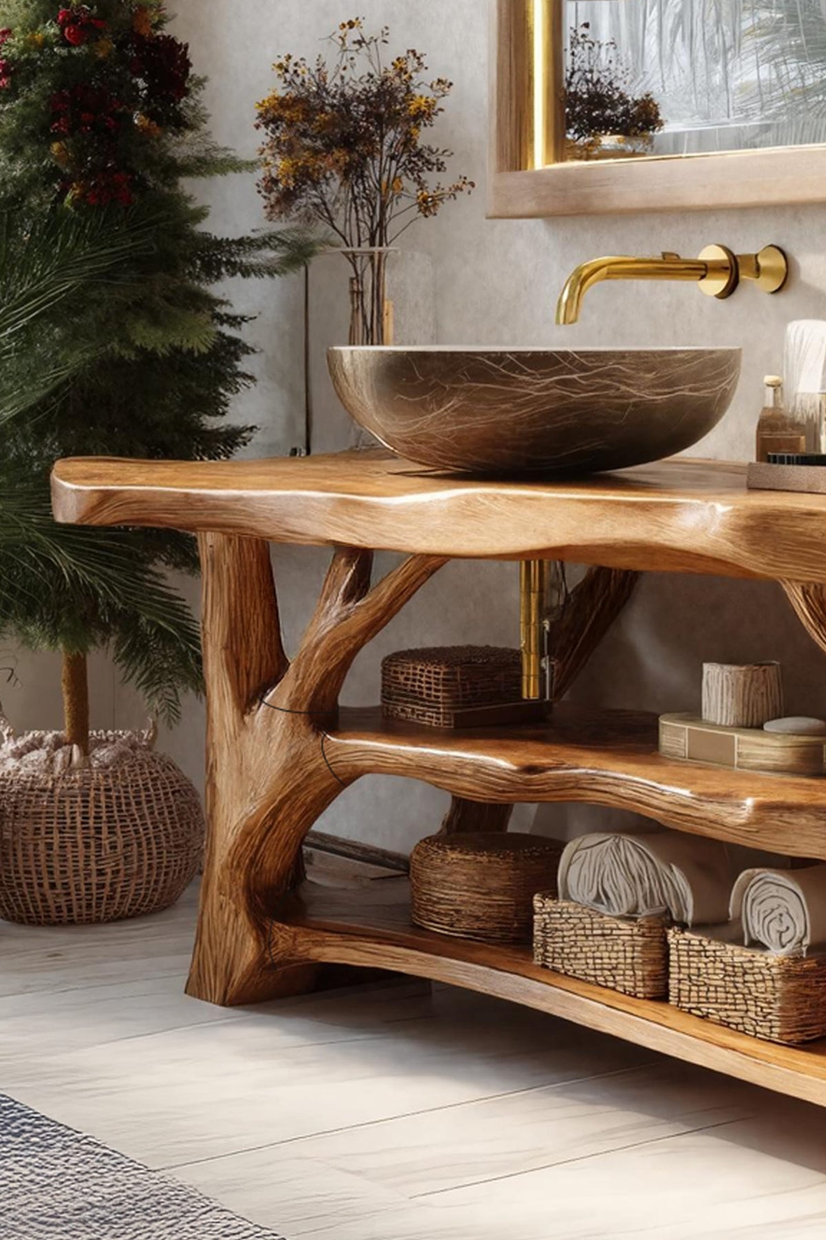 Farmhouse Bathroom Vanity, solid wood, built to order