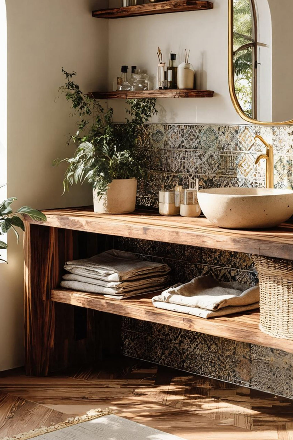 Live Edge Bathroom Storage Cabinet, solid wood, built to order
