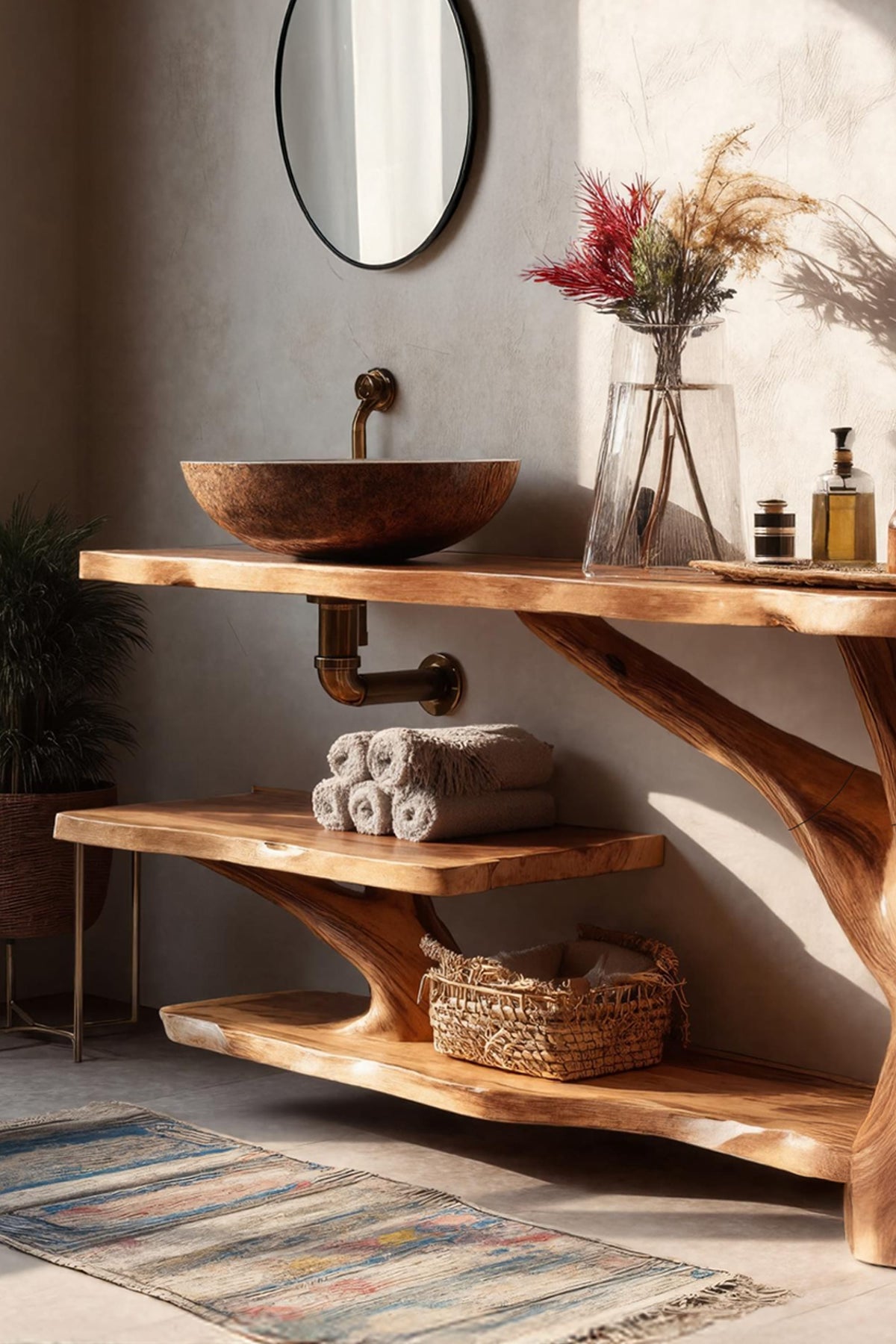 Solid Bathroom Live Edge Vanity