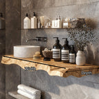 Handcrafted Counter Bathroom Vanity Shelf, solid wood, built to order