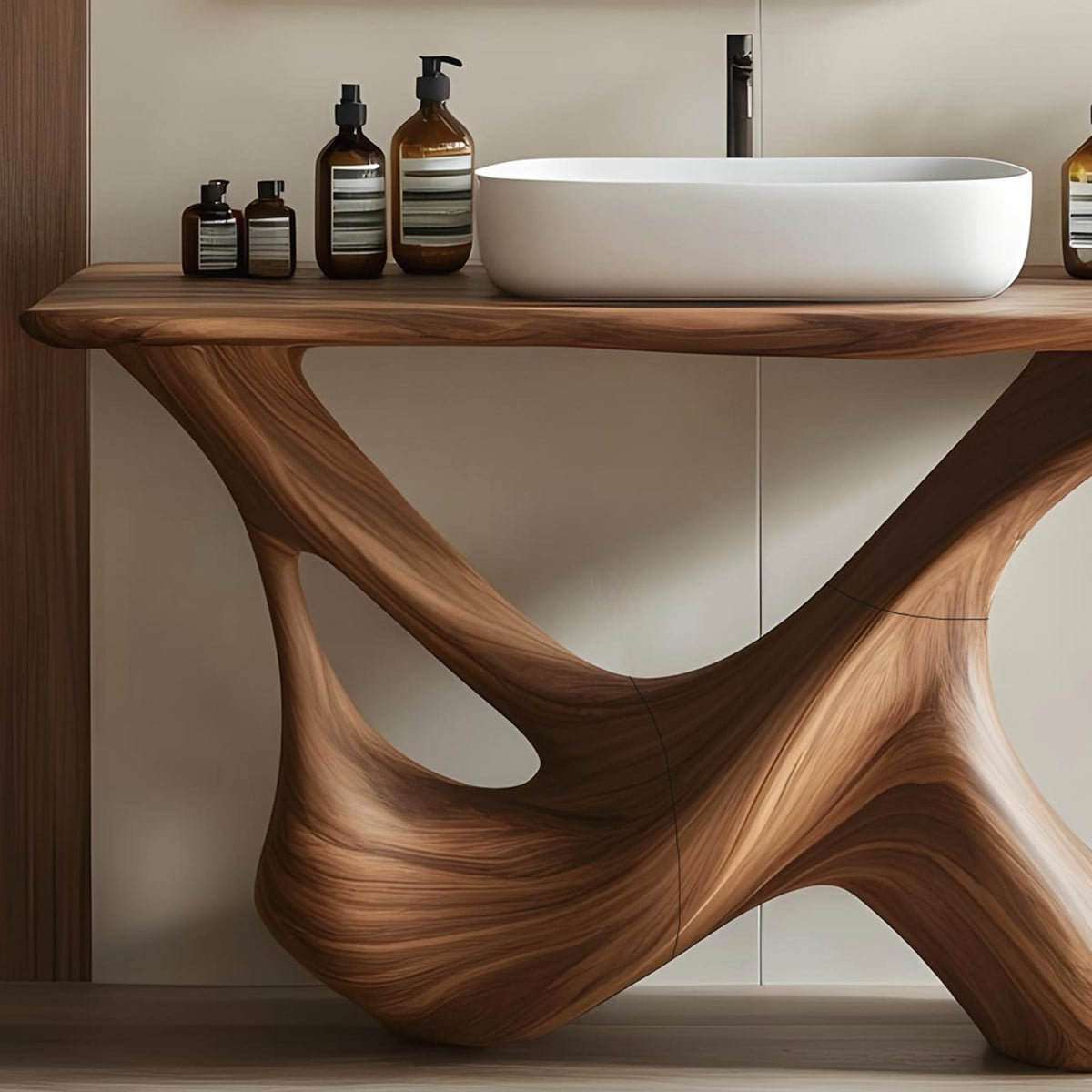 Rustic Bathroom Vanity for Furniture Setup, solid wood, built to order