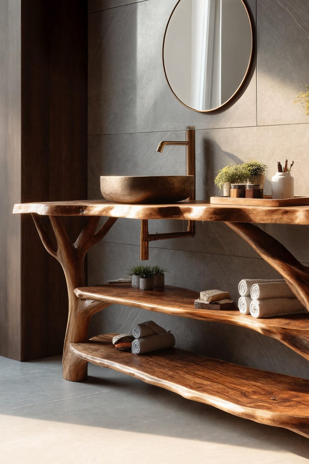 Live Edge Solid Slab Vanity