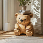 Handmade Bear End Table Side Table, solid wood, built to order